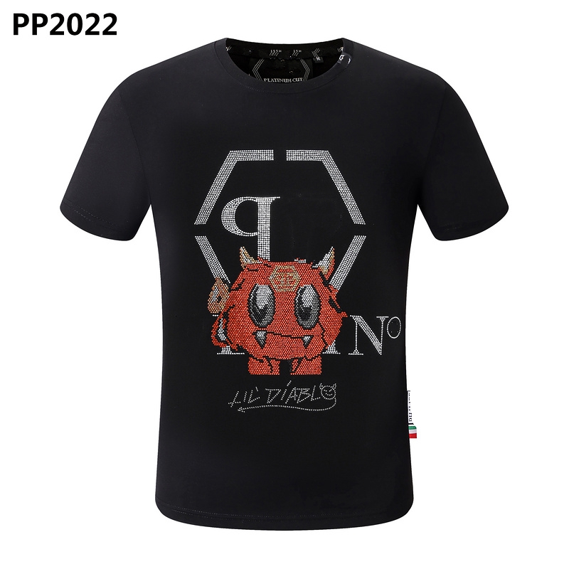

New style Phillip Plain Men T-Shirt designer PP Skull Diamond t shirt Short sleeve Dollar Brown bear Brand O-Neck high Quality Skulls Paris T-Shirt PP polo shirt pp2022, Black