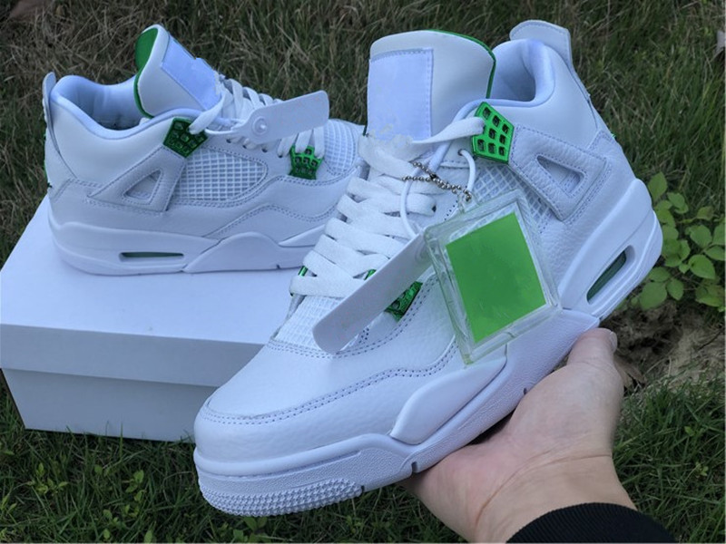 

Special Offer Basketball Shoes Mens Jumpman 4 4s Green Metallic White Silver Designer Sports Sneakers Shoes Ship With box EU40-46