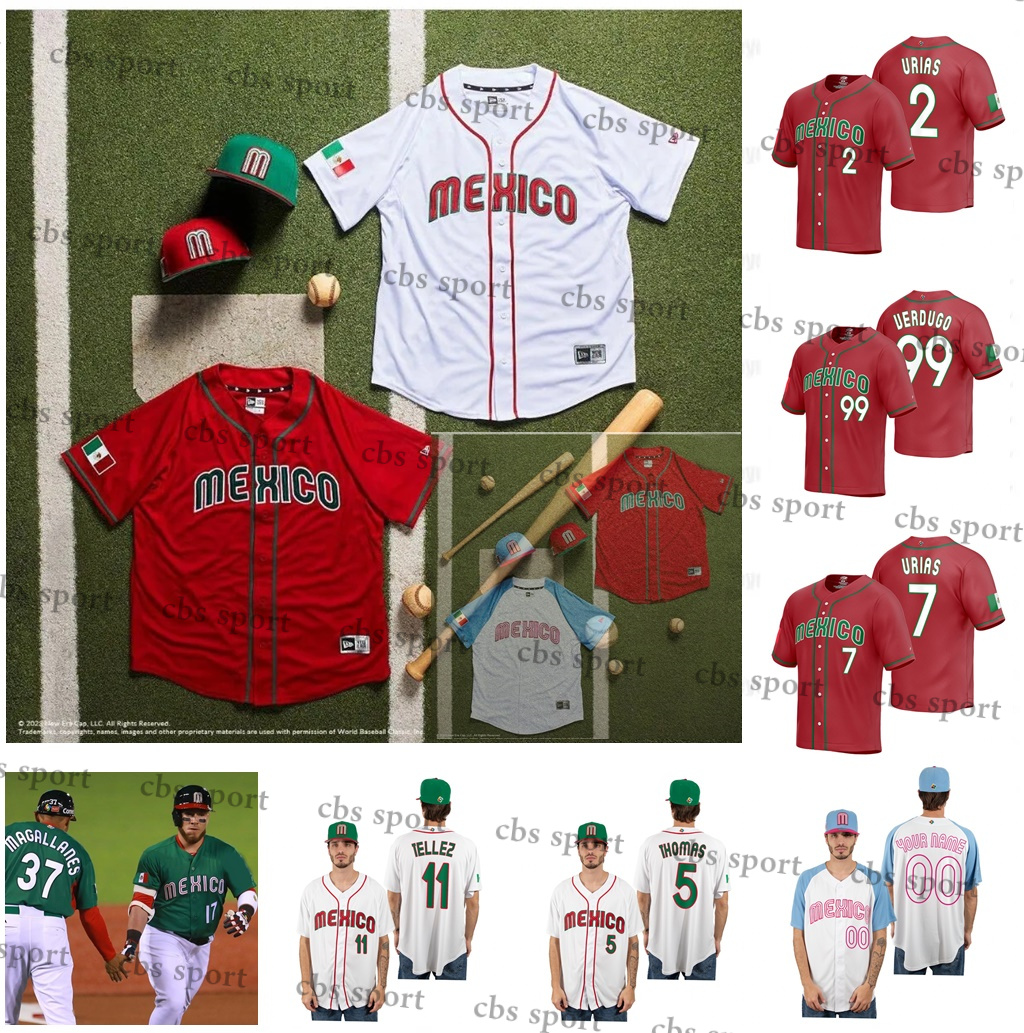 

Men Team Mexico Julio Urias 2023 World Baseball Classic Jersey WBC Alex Verdugo Alex Verdugo Alejandro Kirk Rowdy Tellez Randy Arozarena Jarren Duran Jose Urquidy, White 2023