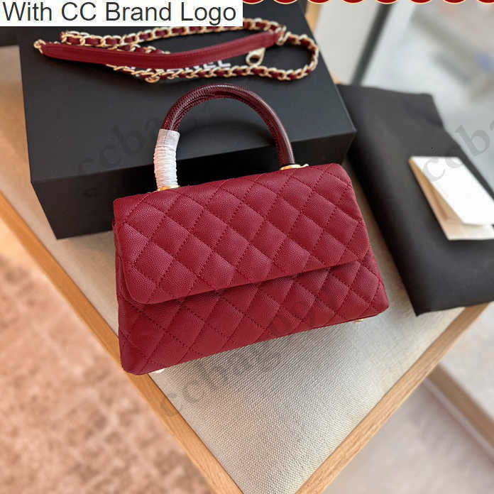 

CC Cross Body Designer Burgundy Lizard Co Handle Totes Bags Caviar Cowhide Classic Quilted Metal Hardware Chain Crossbody Wallets French Womens Luxury Handbags, Box