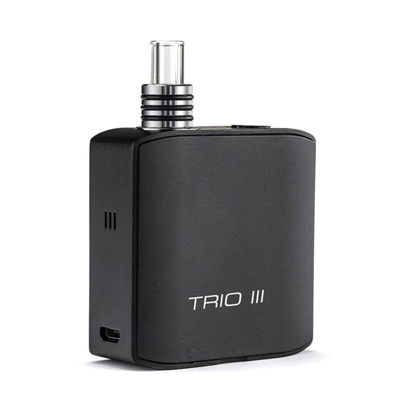 

1pc Original Trio III Dry Herb / Wax / Thick Oil 3-in-1 TC Vaporizer Kit with Heating Chamber Coil Water Bubbler Curer Gvape Herbva Herbal Dab Rig Concentrates Vape, Black