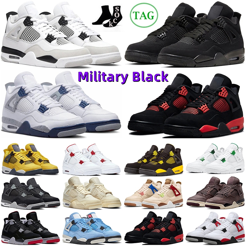 

Og Jumpman 4 Men Basketball Shoes 4s Womens Mens Trainers Seafoam Military Black Cat Canvas Midnight Navy Red Thunder Canvas Sail Cactus Jack Sports Sneakers, 48
