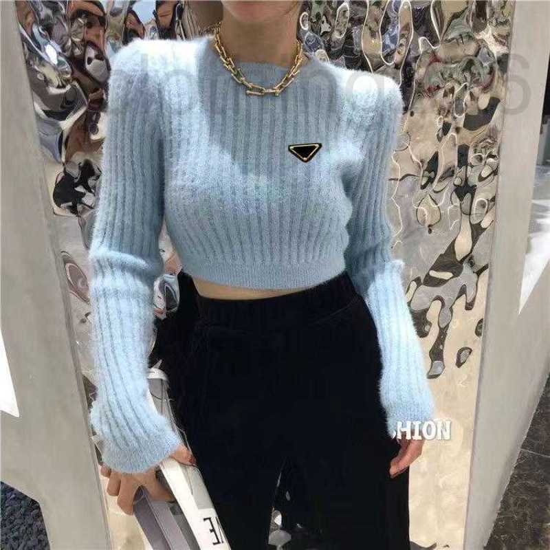 

designer Woman Sweaters Fur Top Women Sweater Short Style Knits Tees For Lady Slim Jumpers Shirt Design -XL OFHZ, White