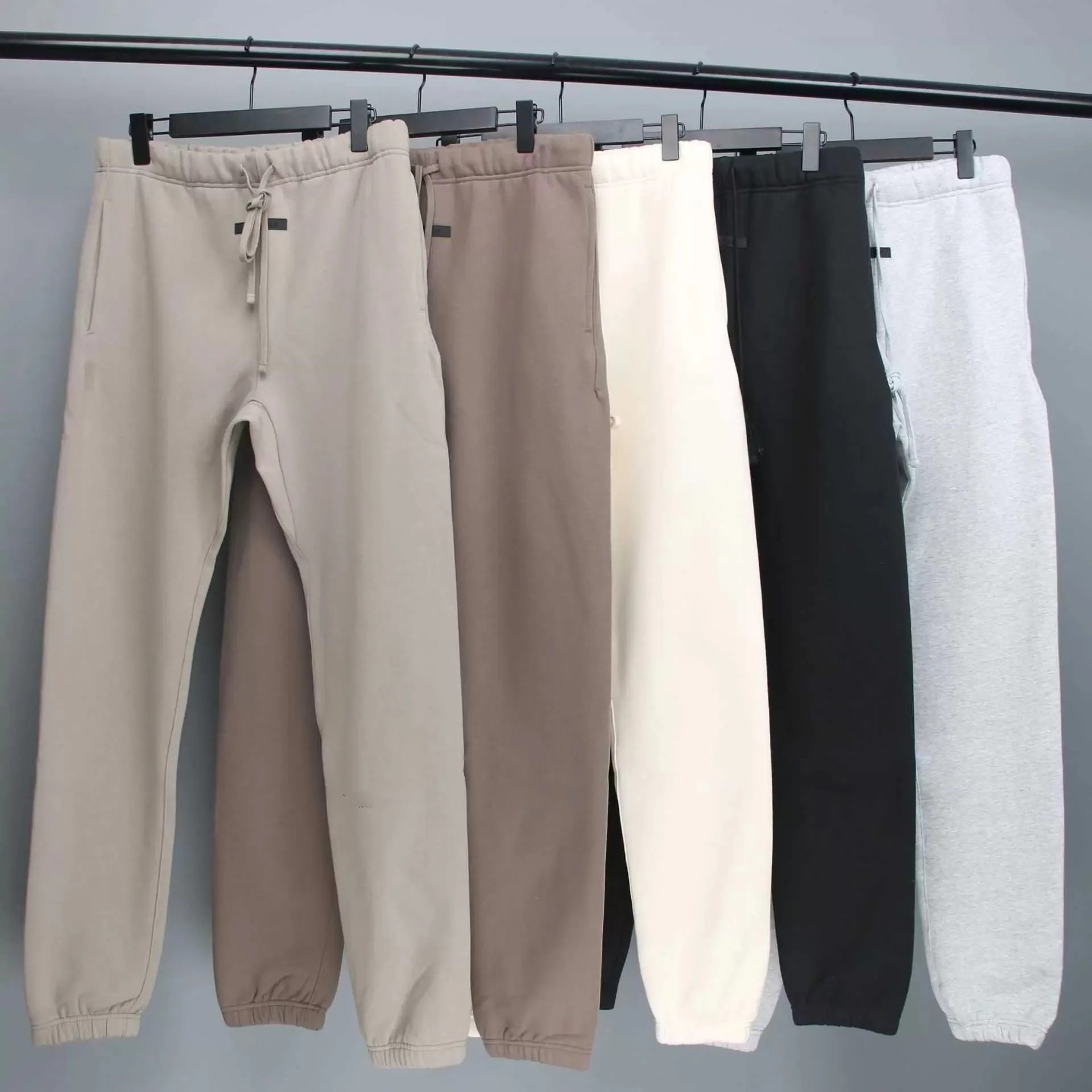 

2023 Fashion Pants European American High Street Brand Es New Double Thread Guard Men and Women, Blue light black
