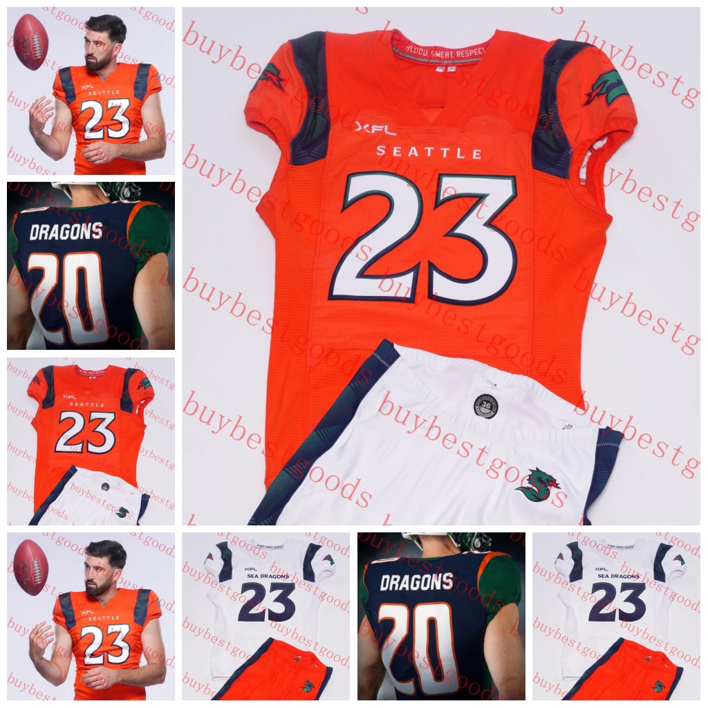 

Football Jerseys 2023 Sea Dragons XFL Football Jersey Ben DiNucci Harrison Frost Steven Montez Morgan Ellison TJHa mmondsBr endenKn oxCh arlieTa umoepauBl ak, Style