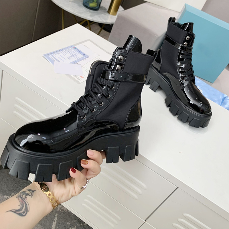 

Luxury Sneakers Women Designer High Boots BEAUBOURG Ankle Boot Calfskin Chunky Martin Shoes Laureate Platform Desert Lace-up Sneakers Size 35-41, Black