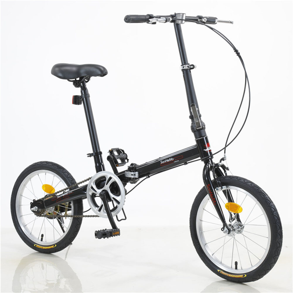 

Folding Bike 16 Inches Adult Folding Bike Portable Ultra Lightweight Single Speed Generation Driving Machine Type Disc Brake