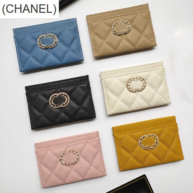 

CC Bag Card Holders Womnes Designer Square Card Holder Purse Caviar Leather Multi Pochette Blue Beige Yellow Pink White Black Trends Purse 6