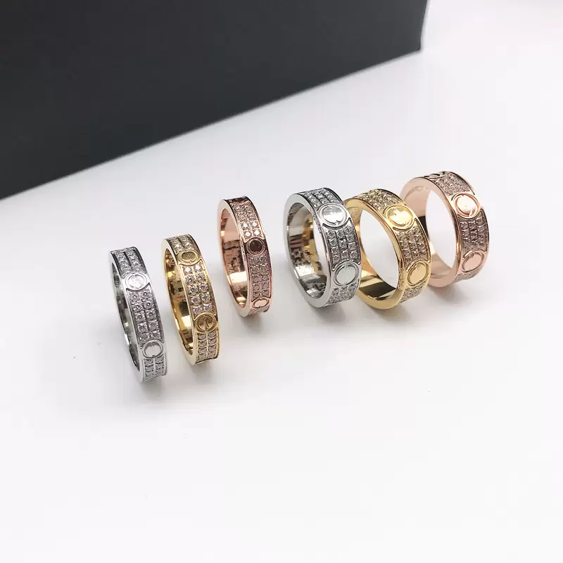 

Love ring designer ring couples diamond screw ring ladies stainless steel zircon jewelry gifts ladies jewelry wholesale