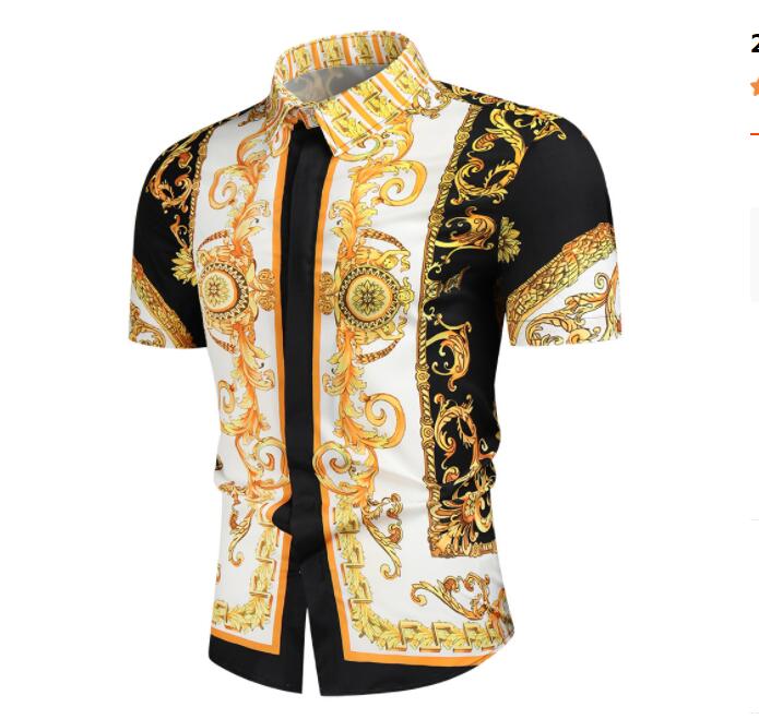 

Luxury Hawaiian Tropical Polos Shirt For Men Floral Printed Panelled lapel short Sleeve Blouse Beach Holiday Camisa Oversized Tops Tee Shirt Versatile Homme, 06