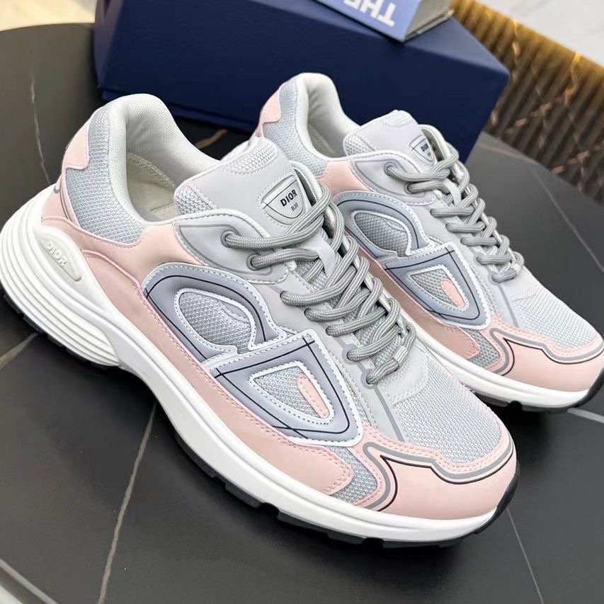 Dior couple Shoes Family CD Spring and summer boys round head snakes daily front place up low top flat sheet single shoes women's sports sho
