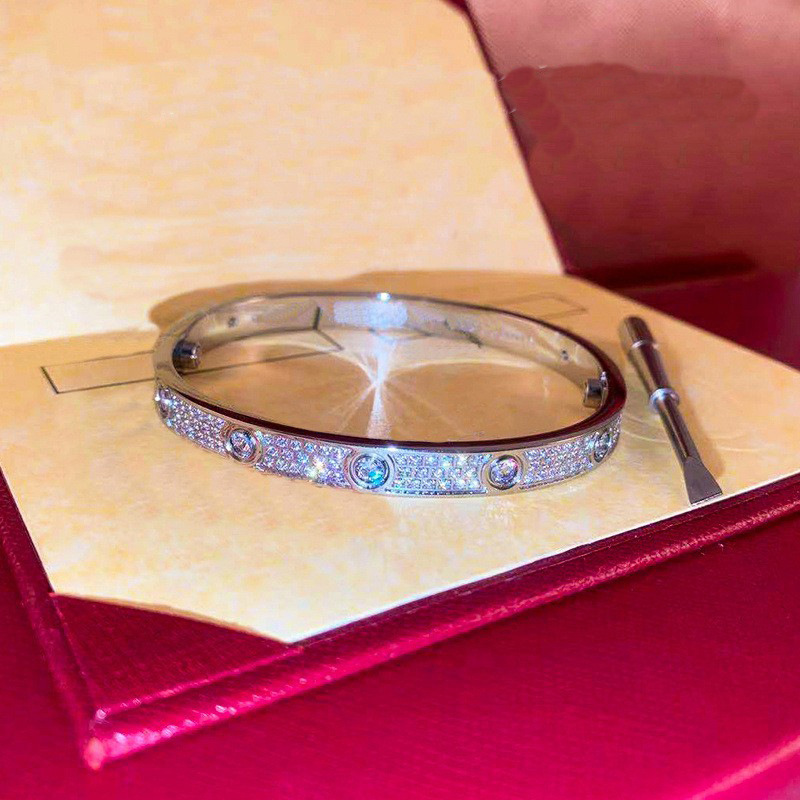 

Classic screw Bangle bracelet women's titanium steel gold silver inlaid diamond letter C designer luxury gift birthday wedding party jewelry not fade