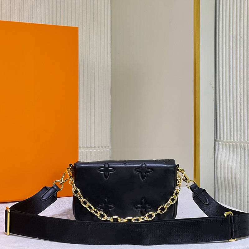 

Designer bag Womens Luxury Bag M81398 Purse High quality Leather Embroidery Classic Tote Bag Shoulder Bag Messenger Bag card holder, Blue