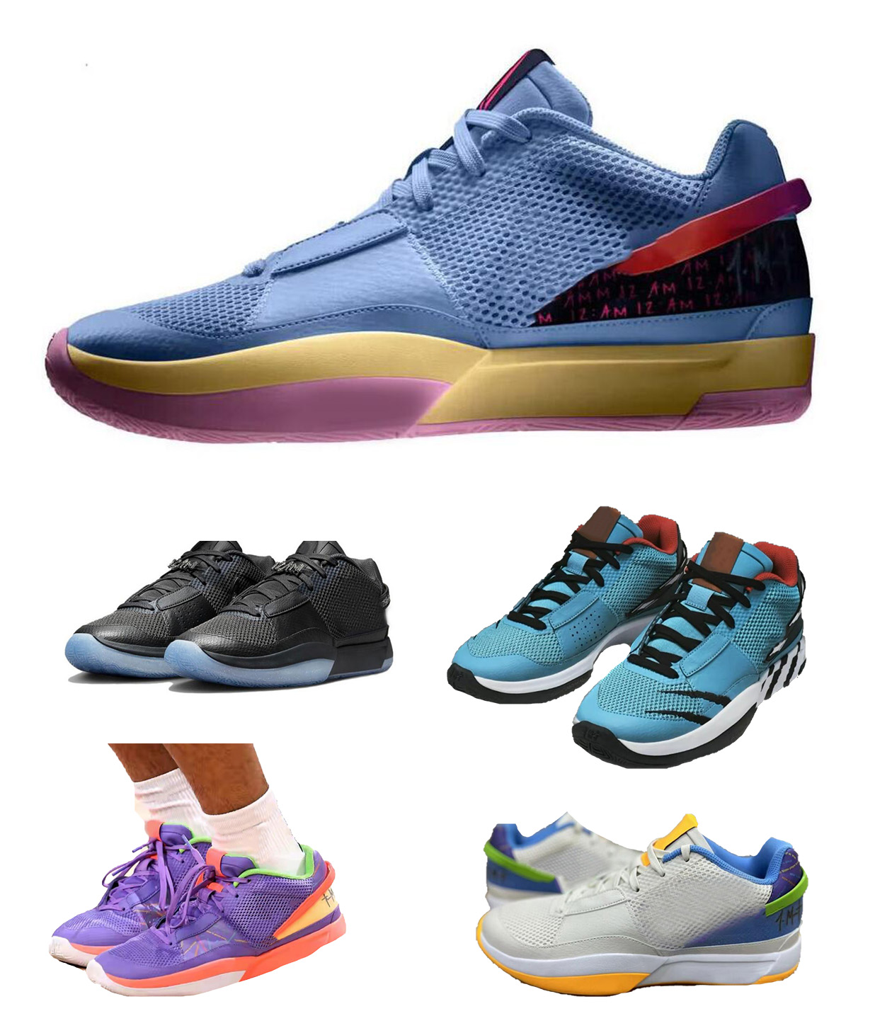 

basketball shoe Ja 1 Day 1 Ja Morant first signature Sneakers Men Women Boys Girs For Sale Grinch Dark Grey Pure Platinum Bright Mango yakuda Training Sneaker walking, Purple white