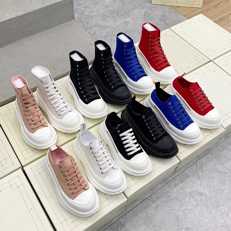 

Designer Casual shoes Tread Slick canvas sneaker Arrivals Platform High triple black white royal pale men women lace up canva chaussures, 12
