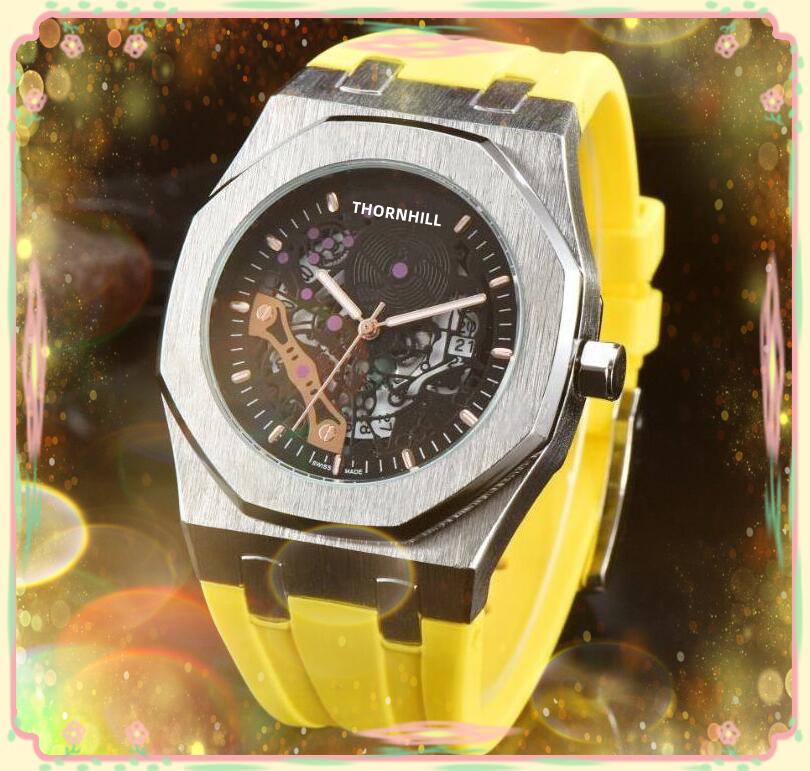 

Popular Mens Rubber Stainless Steel Watch Quartz Automatic Movement Waterproof Calendar all the crime scanning tick watch, As pic