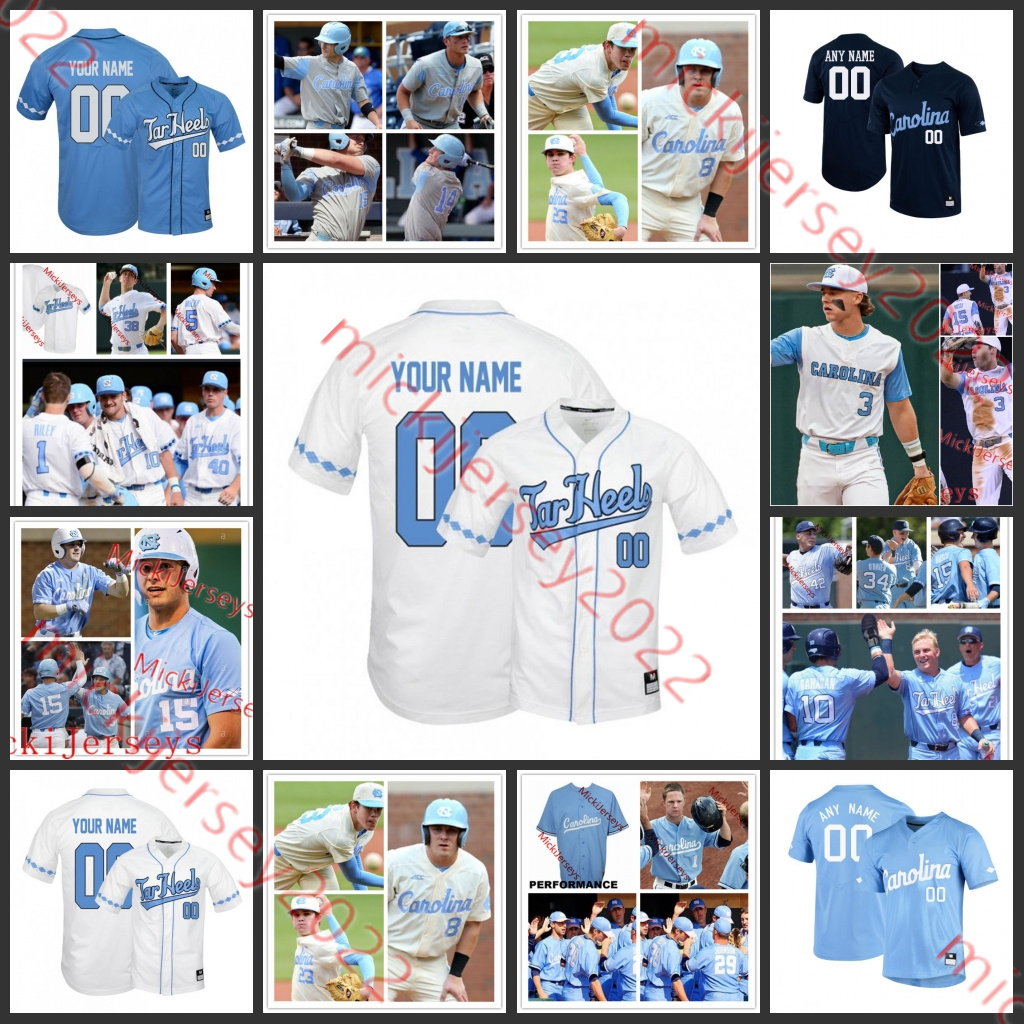 

College Baseball Wears custom Stitched North Carolina Tar Heels Baseball Jersey Dylan Harris Ike Freeman Tyler Baum Austin Bergner Aaron Sabato Zac Gallen Mens, White