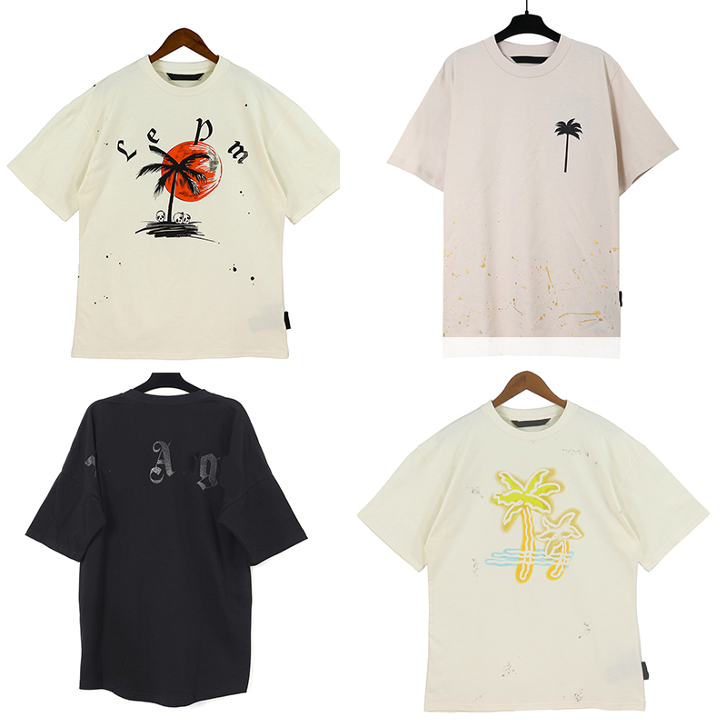 

Mens designer Short palm Womens T-shirt new coconut tree print loose size /M/L/XL