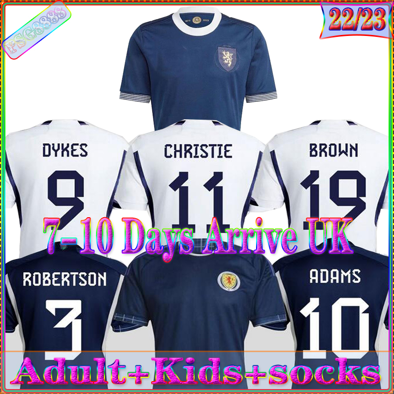 

2023 Scotland 150th Soccer Jerseys TIERNEY ROBERTSON McTOMINAY McGREGOR DYKES ADAMS football Shirt national team CHRISTIE ARMSTRONG 2022 2023 MEN KIDS KIT socks, (fans)