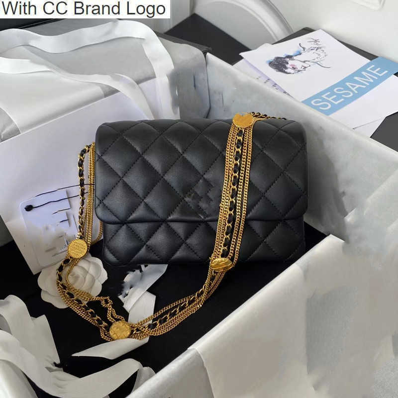 

CC Shoulder Bags 7A new top designer luxury gold coin bag 22S portable one-shoulder mandarin duck buckle chain flap classic leather fashion brand bag original A, Red