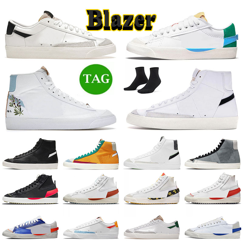 

OG Blazer Mid 77 Vintage Blazers Jumbo Low Women Athletic Casual Shoes White Black Pine Green City Pride Catechu Mens Trainers Designer Platform Sneakers, Sail gum