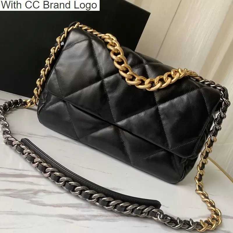 

CC Shoulder Bags Luxury handbags designer 19 bag women fashion top quality lambskin soft leather tote purse crossbody metal chain flap shoulder bags, Black