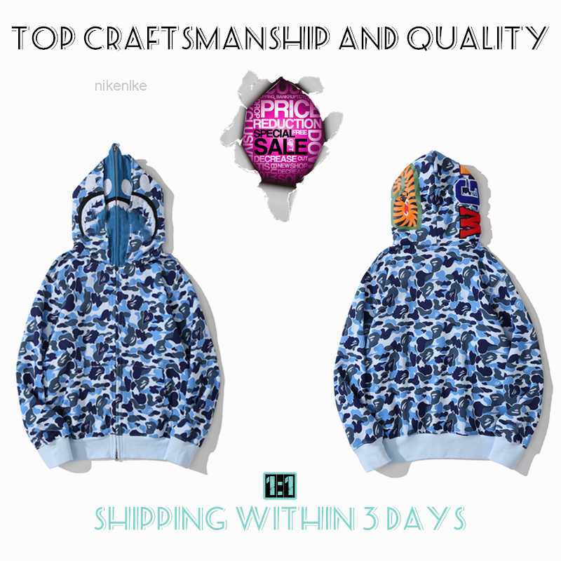 

Top Craftsmanship Mens Hoodies Tiger Full Zip Jacket Designer Men Women Harajuku Stylist Shark Sweatshirt Fashion Co-branding Camouflage Double Hat Hoodysk6piq, No.1