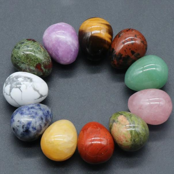 

Easter Ornament 20MM Egg Statue Natural Stone Carved Decoration Rose Quartz Healing Crystal Gift Room Decor