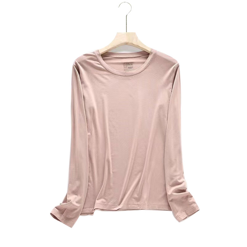

2023 Tops spring modal bottoming shirt women's large size long-sleeved T-shirt women's inner wear autumn clothes all-match thin tops, Customize