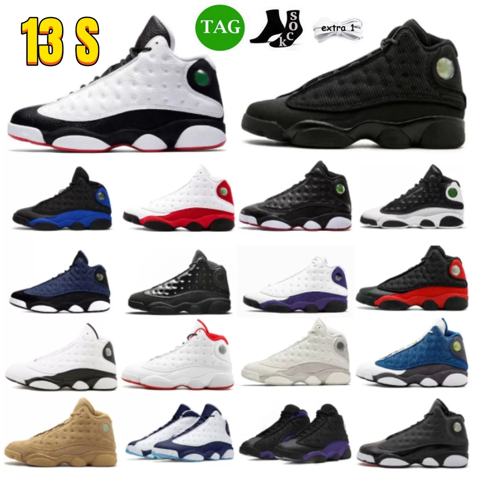 

NEW 13s men women basketball shoes 13 French Brave Blue Del Sol Obsidian Flint Court Purple Starfish Black Cat Bred mens trainers outdoor sports sneakers with Box