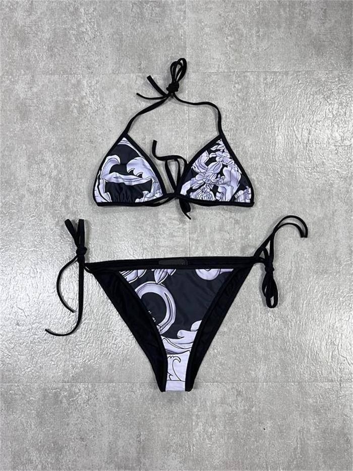 

The latest female designer sexy bikini suit Bur transparent strap swimsuit star print swimsuit women's swimsuit fashion beach suit summer women's Biquini, Black