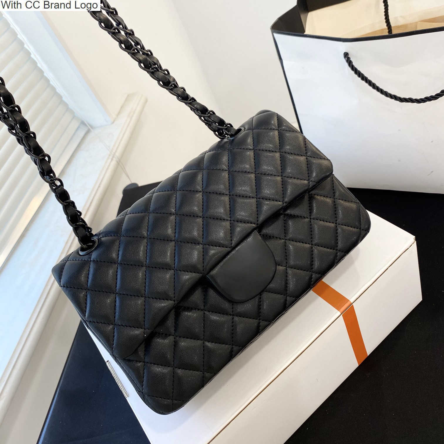 

CC Brand Shoulder Bags Classic Womens Double Flap Designer Bags Quilted Real Leather Gold/Silver/Black Hardware Multi-pockets Clutch Wallets French Large Capaci, Box