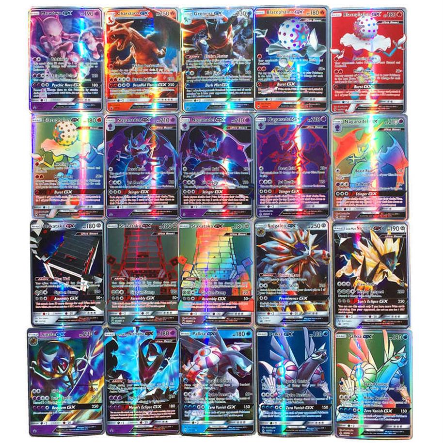 

No repeat 100 200Pcs Playing Shining For Game Collection Cards Toys Trading GX MEGA Battle Carte Toy English Language T191101245m