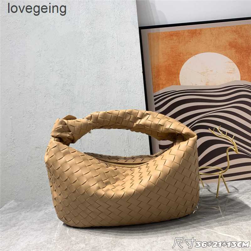

Venetas Woven Designer Bag 2023 Bottegas Large Real Leather Teen Bags Knotted Tote Underarm Jodie Horn Hand-carried Cloud Dumpling Shoulder 25ho, Gold16