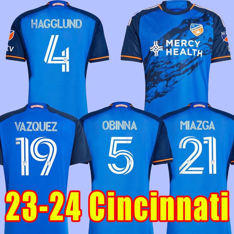 

2023 FC Cincinnati soccer jerseys 23 24 Hagglund Obinna Vazquez home away Miazga football shirt MEN SIZE -XXL fans player version 2024 kids