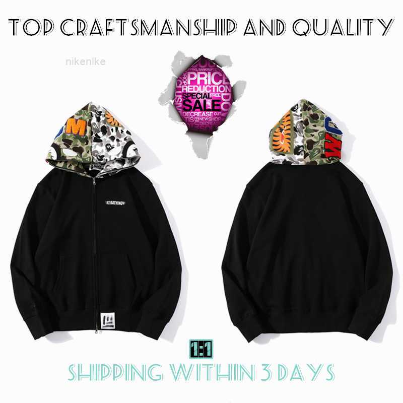 

Top Craftsmanship Mens Hoodies Apes Hoodie Designer Jacket Shark Pullover Tiger Full Zip Color Harajuku Sweatshirt Fashion Co-branding Camouflage Hoodysk40eb, No.12