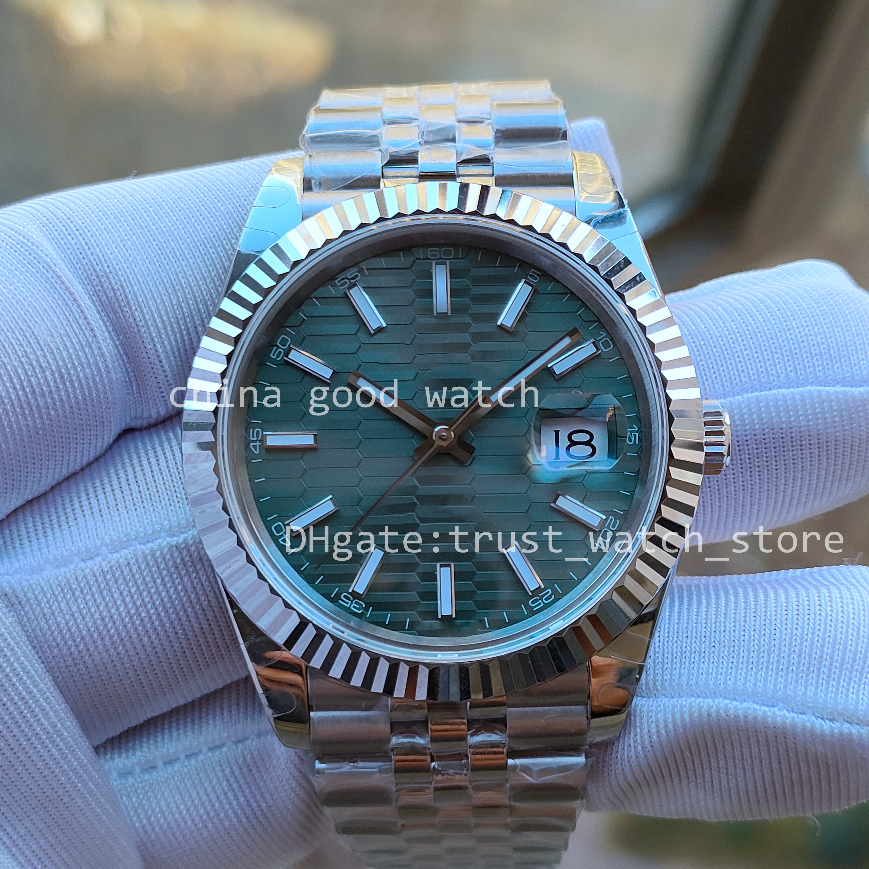 

Super Watch BPF Factory Men's 41MM Stainless Steel Case Jubilee Strap Automatic Movement Watches BP Mint Green Dial Wristmaps Sapphire Glass Original box NFC Card