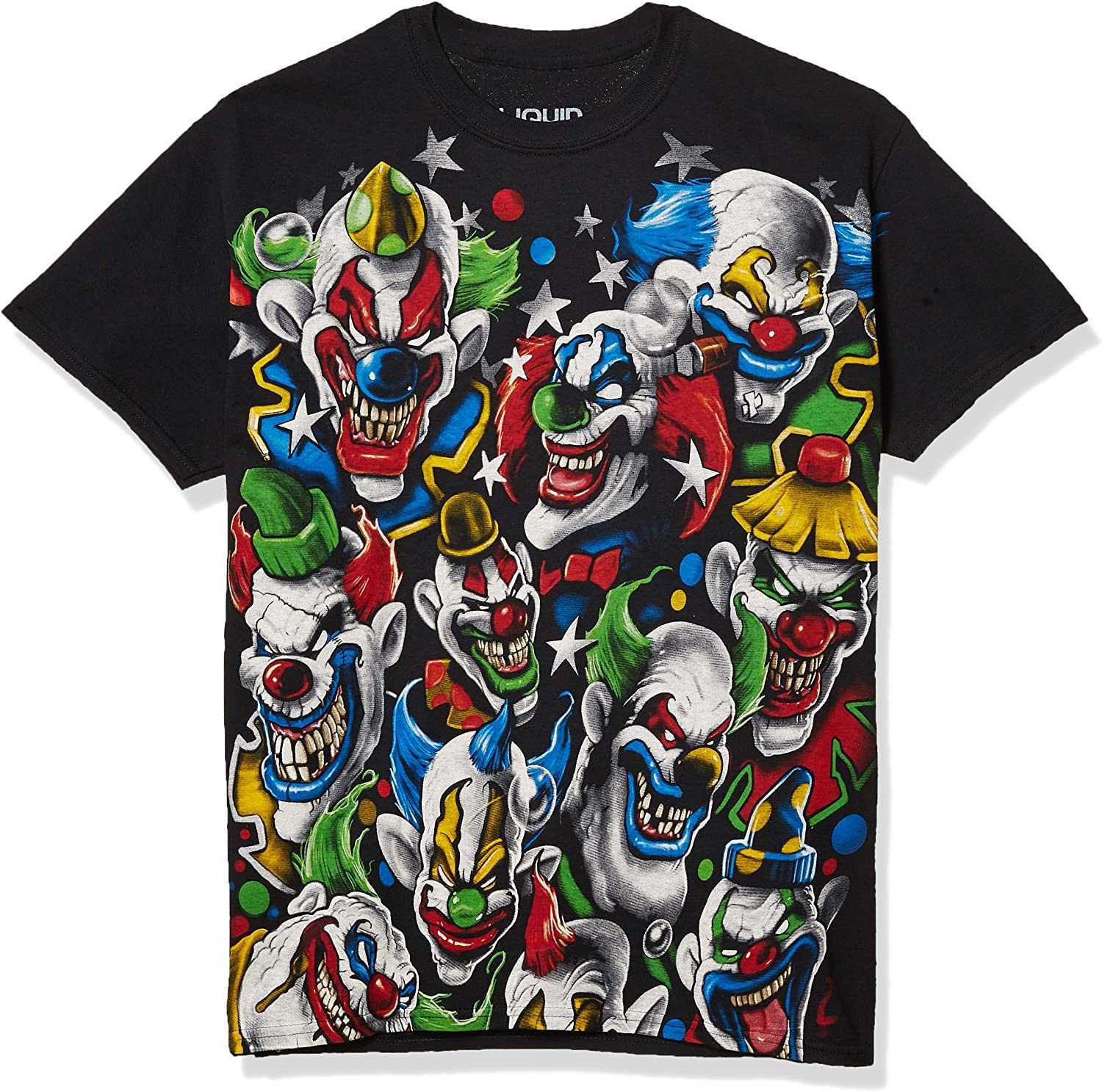

Liquid Blue Men's Plus-Size Colored Clowns T-Shirt