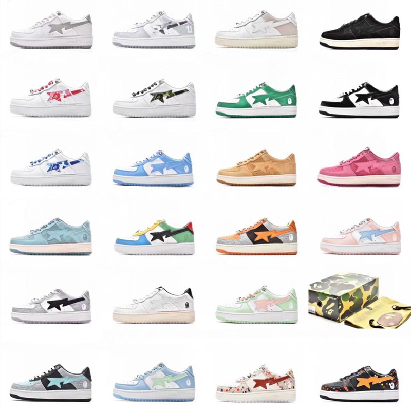 

Bapesta Baped Sta Casual Shoes Sk8 Low Men Women Black White Pastel Green Blue Suede Pink Mens Womens Trainers Outdoor Sports Sneakers Walking Jogging, 18