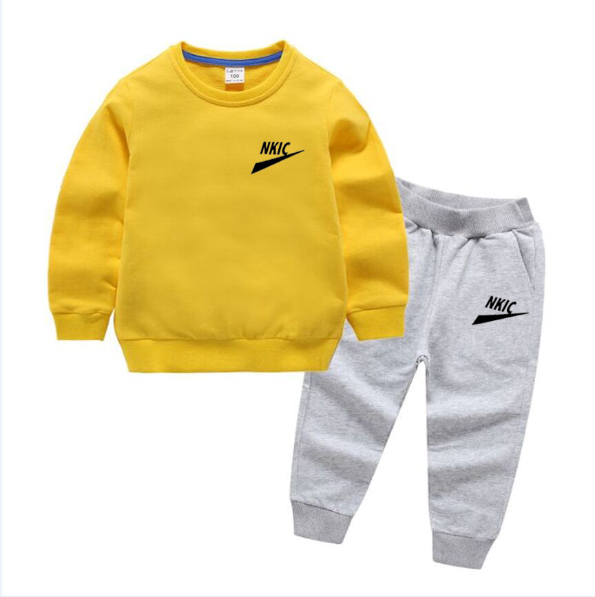Ensemble de vêtements d'automne pour enfants de 1 à 13 ans, pour garçons, marque, LOGO imprimé, pantalon, costume, t-shirt à manches longues, pan