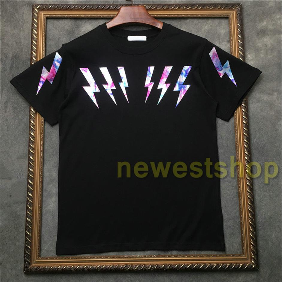 

Summer fashion TShirts Men Womens color geometry printing t shirt Designer T shirts tops mens clothes cotton casual tee321f, Black