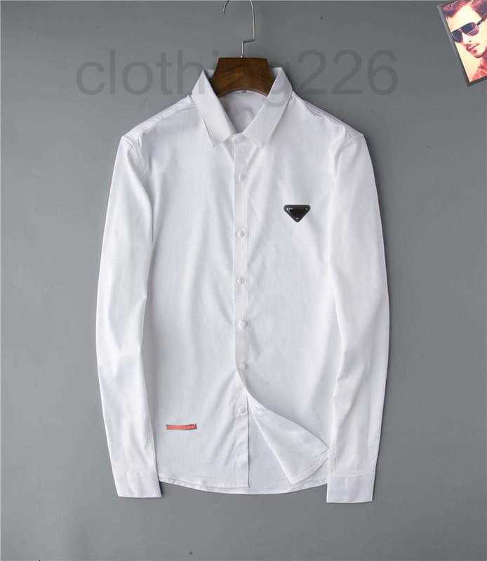 

designer 2023 Professional Business Short Sleeve Dress Shirt Fashion Men's Casual Solid Color Print Decorative Top 9SGU, White