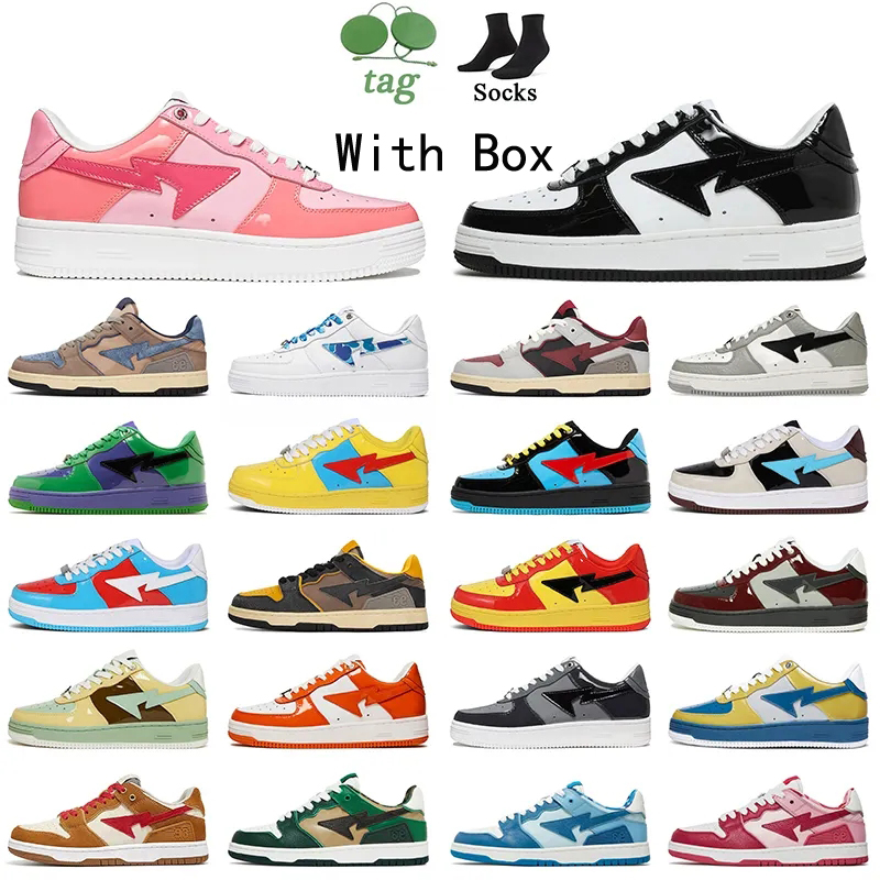 

woman mens With Box Casual sk8 sta Shoes Grey Black stas SK8 Color Camo Combo Pink Green ABC Camos Pastel Blue Patent Leather M2 With Socks Platform Sneakers Trainers, #29
