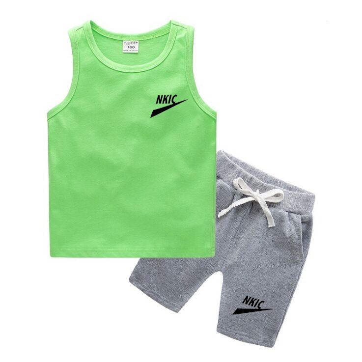 Enfants vêtements ensembles gilet pour enfants ensemble été coton garçons filles sans manches shorts vêtements coton bébé ensemble marque LOGO im