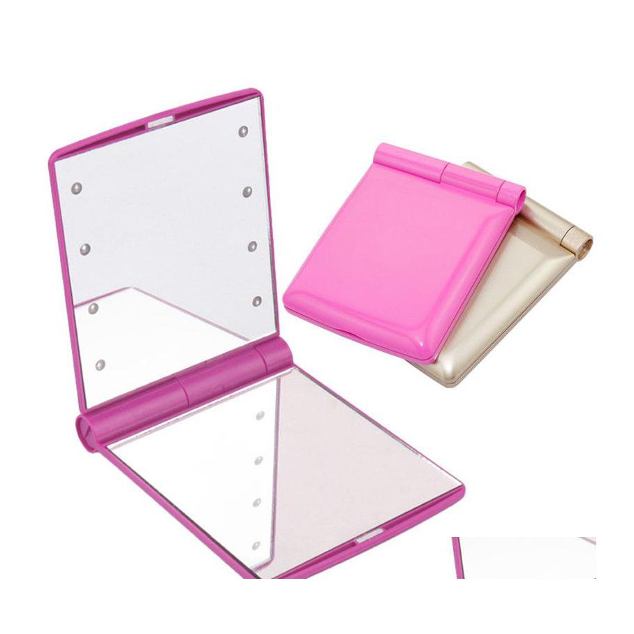 

Compact Mirrors Lady Makeup Cosmetic Folding Portable Mini Pocket Mirror 8 Led Lights Lamps Selling Gifts Za2070 Drop Delivery Healt Dhloa