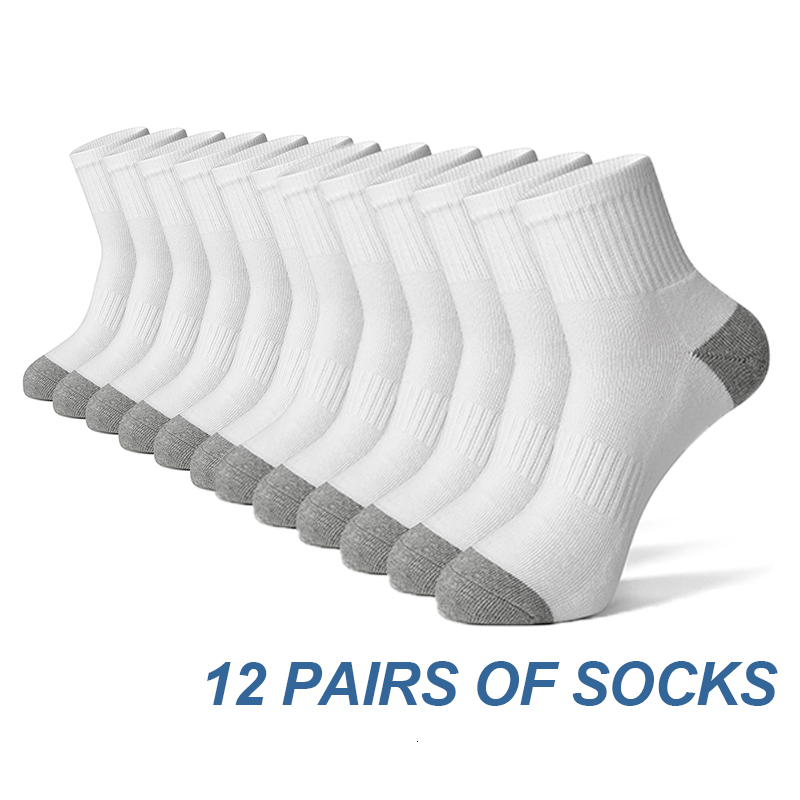 

Men's Socks 6/12 Pairs Men's Cotton Running Crew Socks Middle Tube High Quality Casual Breathable Sports Socks For Men and Women Soft Sock 230223, 6 grey