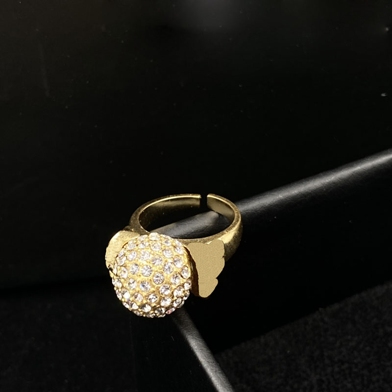 

Diamond Flower Ring Women Large Ball Cluster Rings with Double Petals Luxury Lady Anniversary Engagement Jewelry