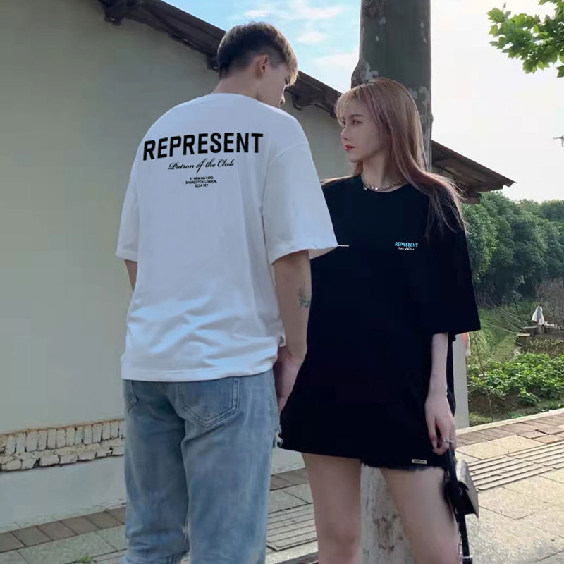 Men&#039;s T-Shirts Summer Men&#039;s and Women&#039;s Loose Crewneck Cotton T-shirt-image-844081098