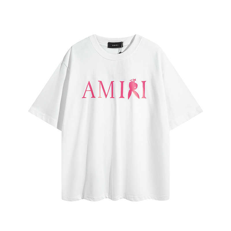 

designer t-shirts for men amriis t Shirt T-shirt Meichao Pink Letter Print Men's Cotton Crew Neck Short Sleeve and Women's Lovers Large R2G6, White