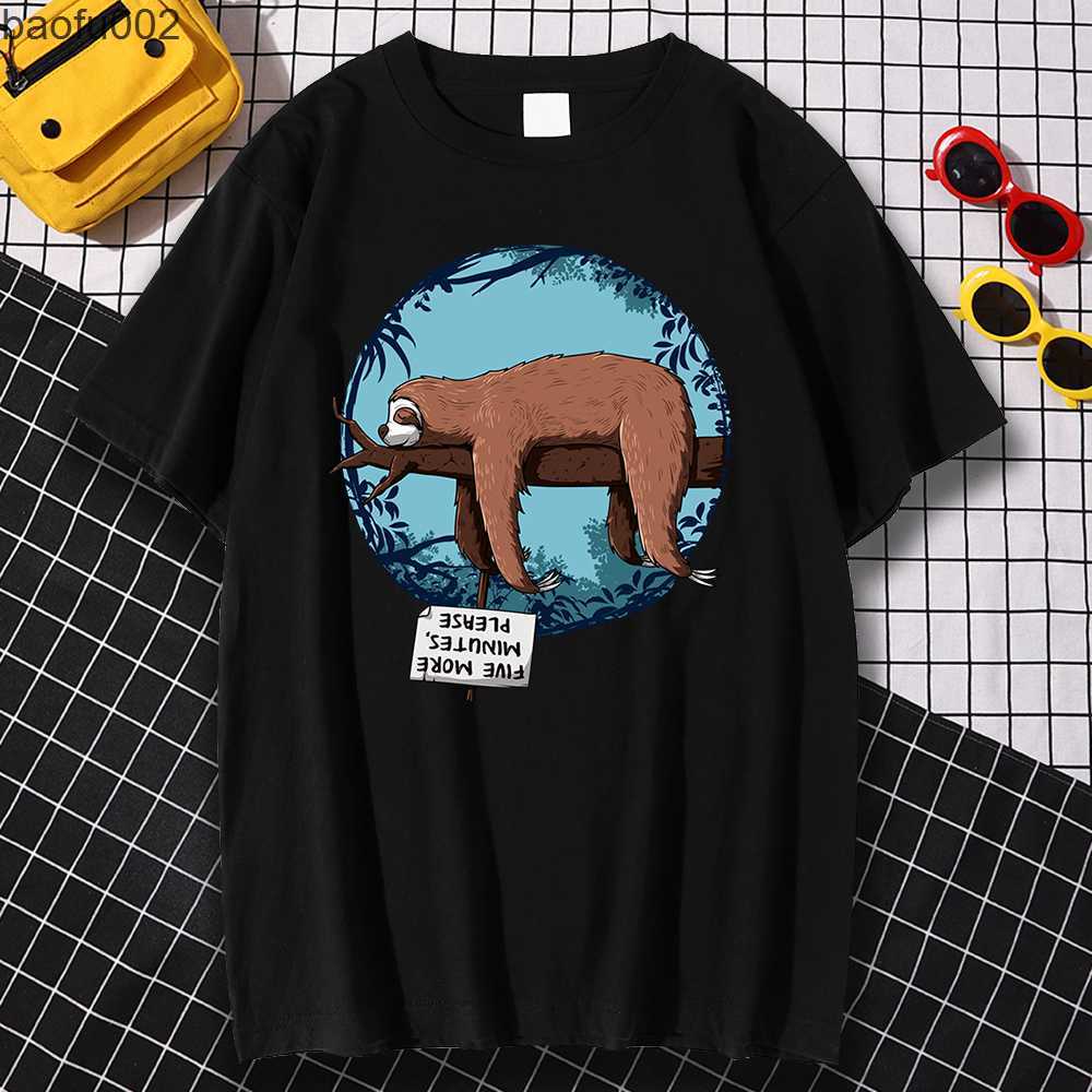 

Men's T-Shirts Kawaii Sleeping Sloth Personality Graphic T Shirts Men Women Cute Anime Tops Breathable Comfortable Tee Summer Oversize T Shirt W0224, 54yao721-white